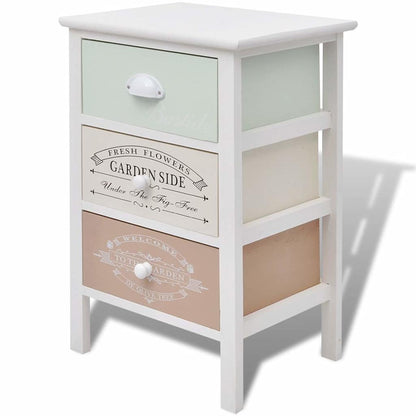 French Storage Cabinet 3 Drawers Wood 38 x 28 x 57 cm