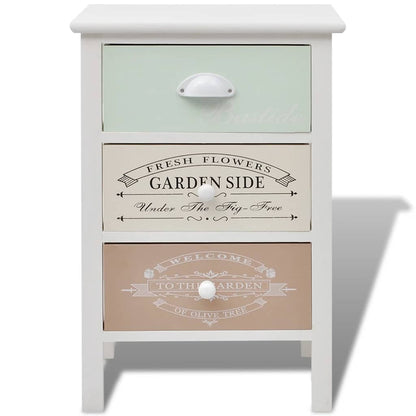 French Storage Cabinet 3 Drawers Wood 38 x 28 x 57 cm