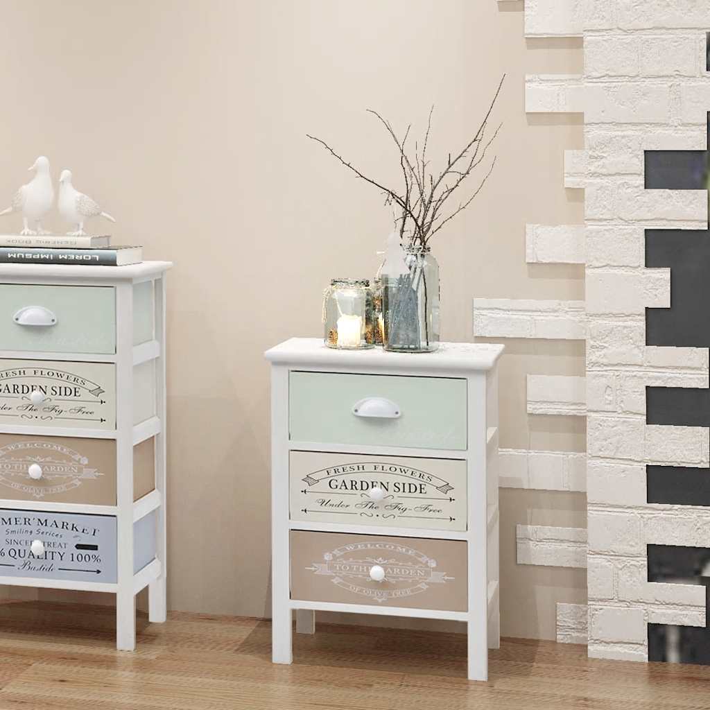 French Storage Cabinet 3 Drawers Wood 38 x 28 x 57 cm