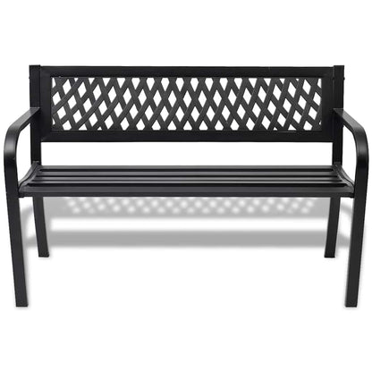 vidaXL Garden Bench 118 cm Steel Black 2