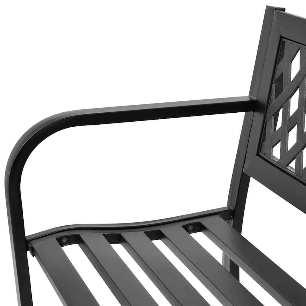 vidaXL Garden Bench 118 cm Steel Black 3