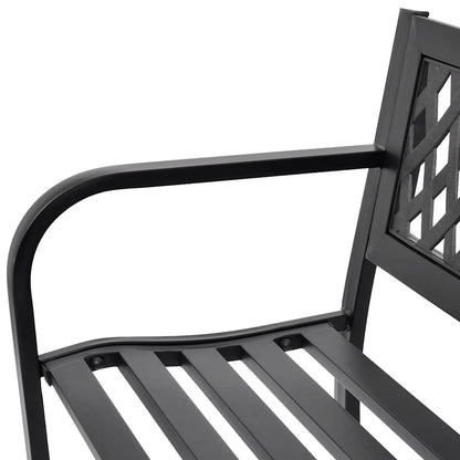 vidaXL Garden Bench 118 cm Steel Black 3