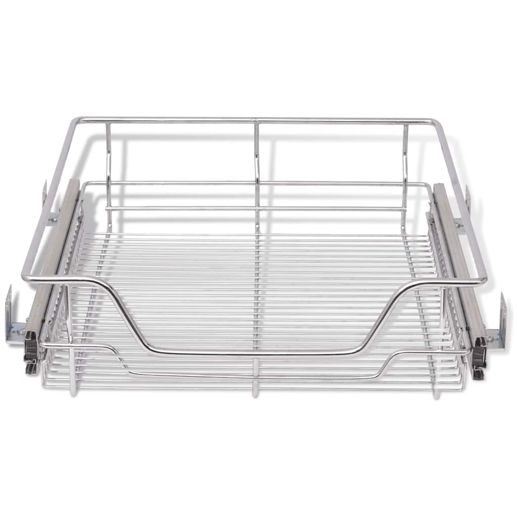 vidaXL Pull-Out Wire Baskets 2 pcs Silver 500 mm 4