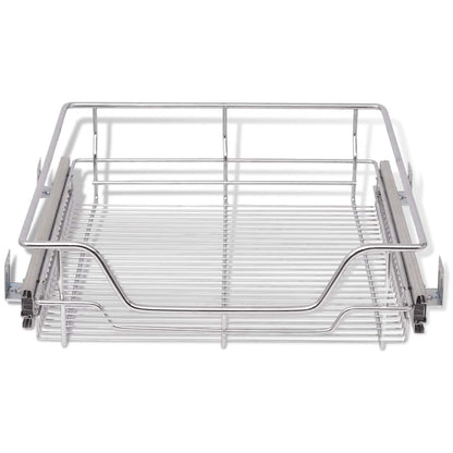 vidaXL Pull-Out Wire Baskets 2 pcs Silver 500 mm 4