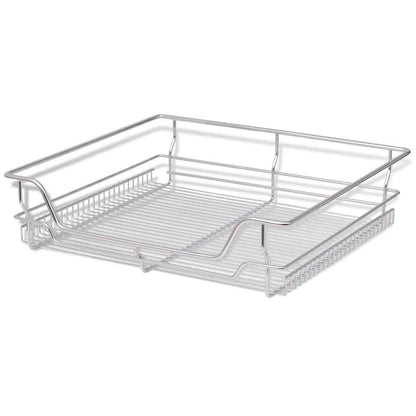 vidaXL Pull-Out Wire Baskets 2 pcs Silver 600 mm 3