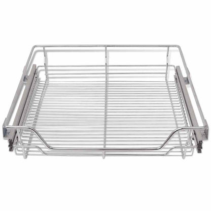 vidaXL Pull-Out Wire Baskets 2 pcs Silver 600 mm 4