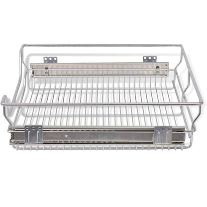 vidaXL Pull-Out Wire Baskets 2 pcs Silver 600 mm 5