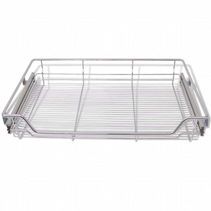 vidaXL Pull-Out Wire Baskets 2 pcs Silver 800 mm 4