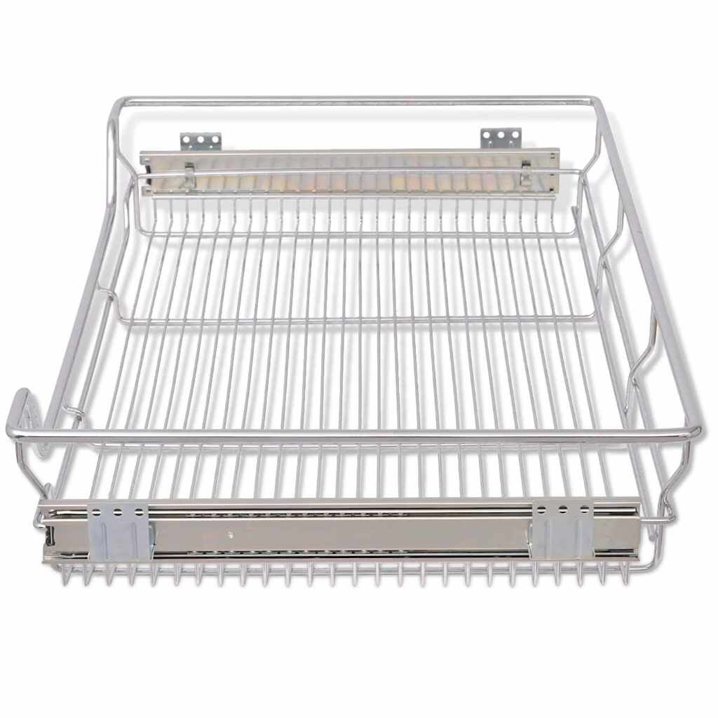 vidaXL Pull-Out Wire Baskets 2 pcs Silver 800 mm 5
