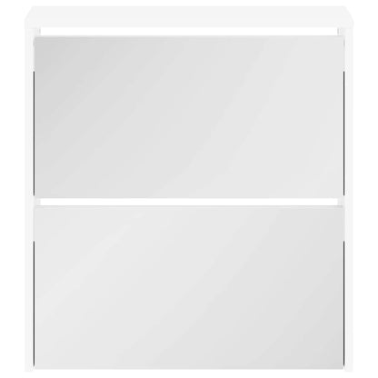 vidaXL Shoe Cabinet 2-Layer Mirror White 63x17x67 cm 4