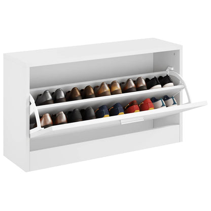 vidaXL Shoe Rack | White | MDF and Engineered wood | Medium | Shoe Rack 3