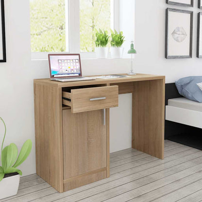Desk with Drawer&Cabinet 100x40x73 cm Oak