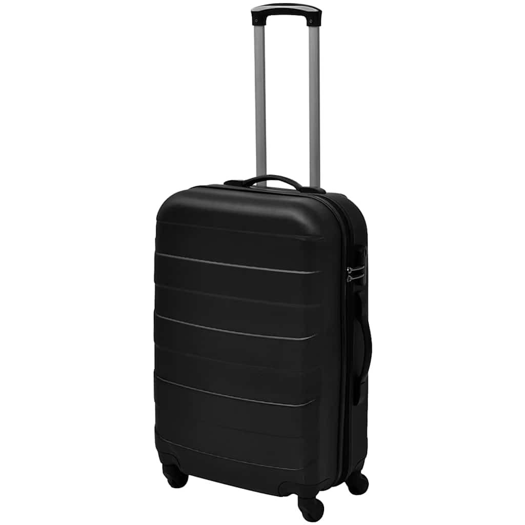 vidaXL Three Piece Hardcase Trolley Set Black 45.5/55/66 cm 2