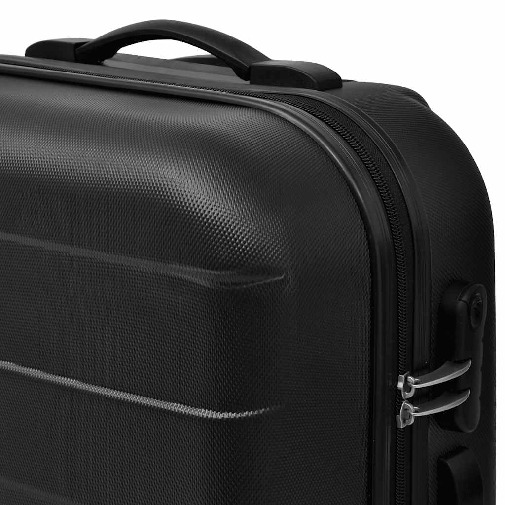 vidaXL Three Piece Hardcase Trolley Set Black 45.5/55/66 cm 3