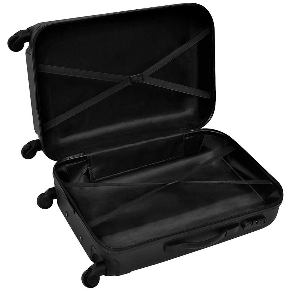 vidaXL Three Piece Hardcase Trolley Set Black 45.5/55/66 cm 4