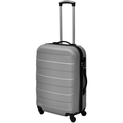 vidaXL Three Piece Hardcase Trolley Set Silver 45.5/55/66 cm 2