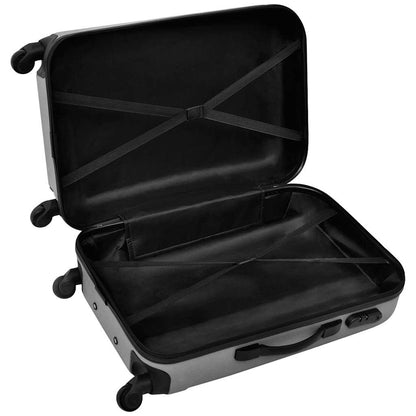 vidaXL Three Piece Hardcase Trolley Set Silver 45.5/55/66 cm 4