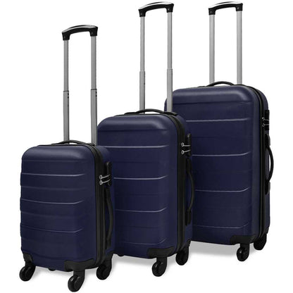 vidaXL Three Piece Hardcase Trolley Set Blue 45.5/55/66 cm 1