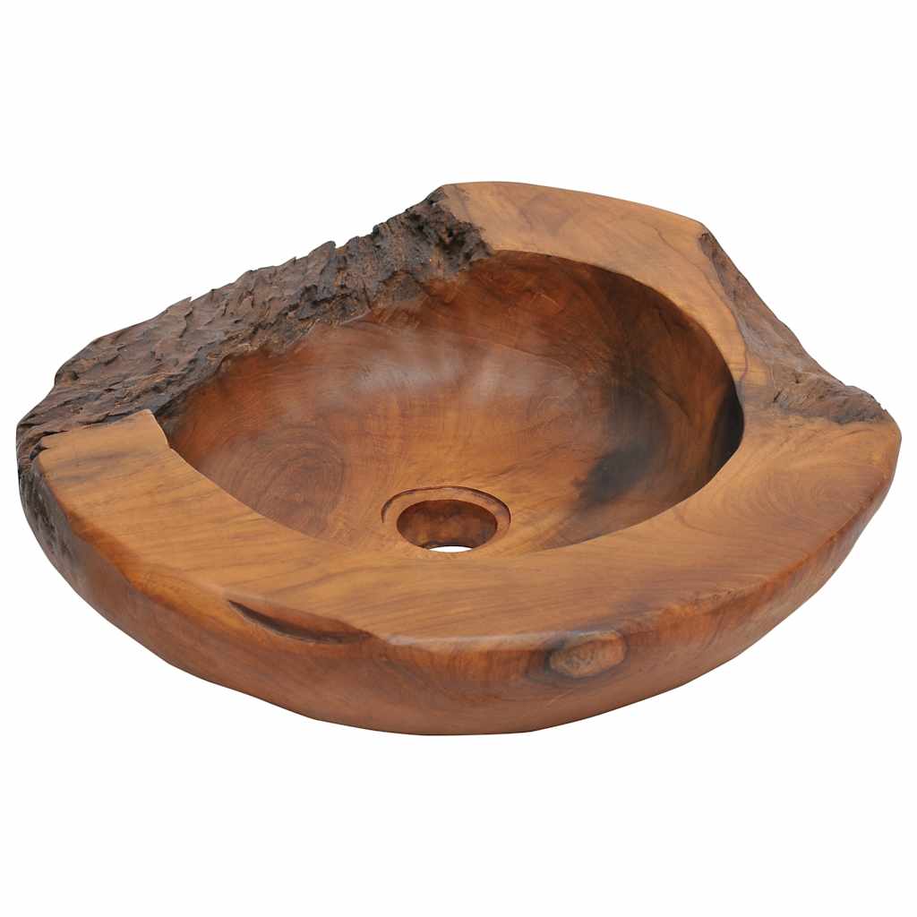 vidaXL Basin Solid Teak 45 cm 2