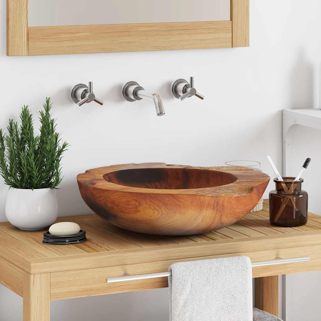 vidaXL Basin Solid Teak 45 cm 1
