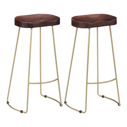 Gavin Bar Stools 2 pcs Solid Mango Wood Width 45 cm Dark brown 78 cm