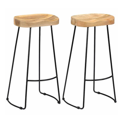 Gavin Bar Stools 2 pcs Solid Mango Wood Width 45 cm Light brown 78 cm