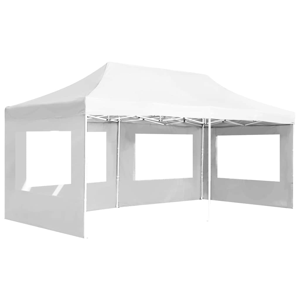 Professional Folding Party Tent with Walls Aluminium White 6 x 3 m
