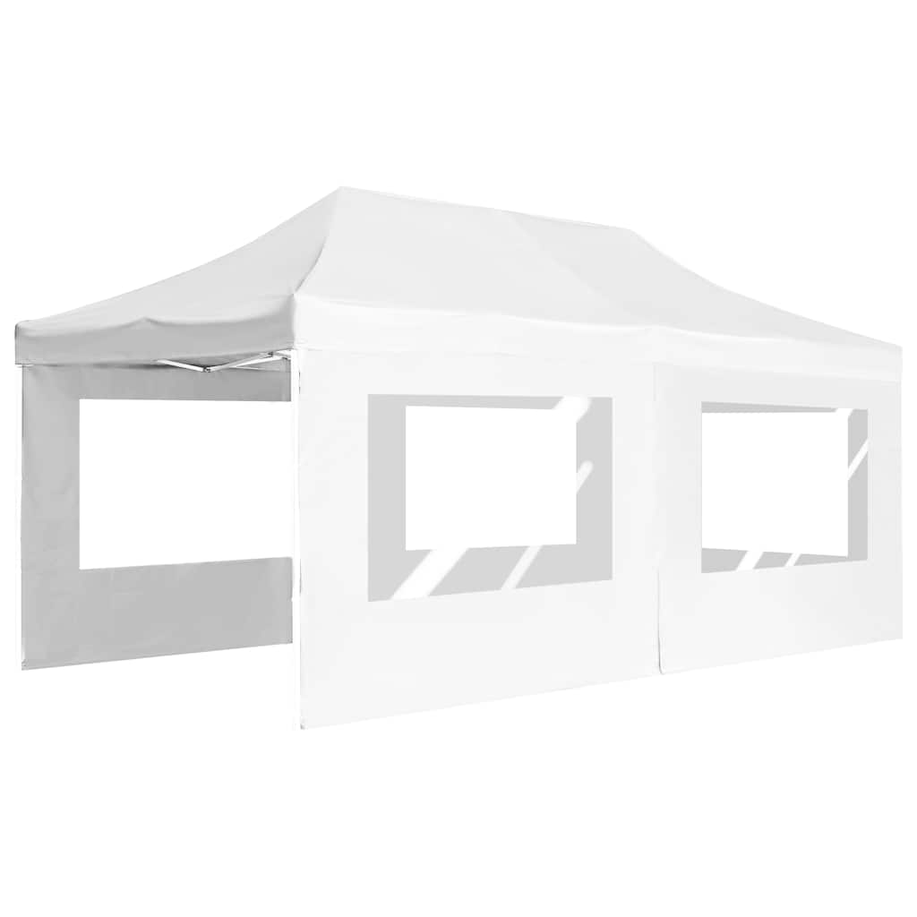 Professional Folding Party Tent with Walls Aluminium White 6 x 3 m