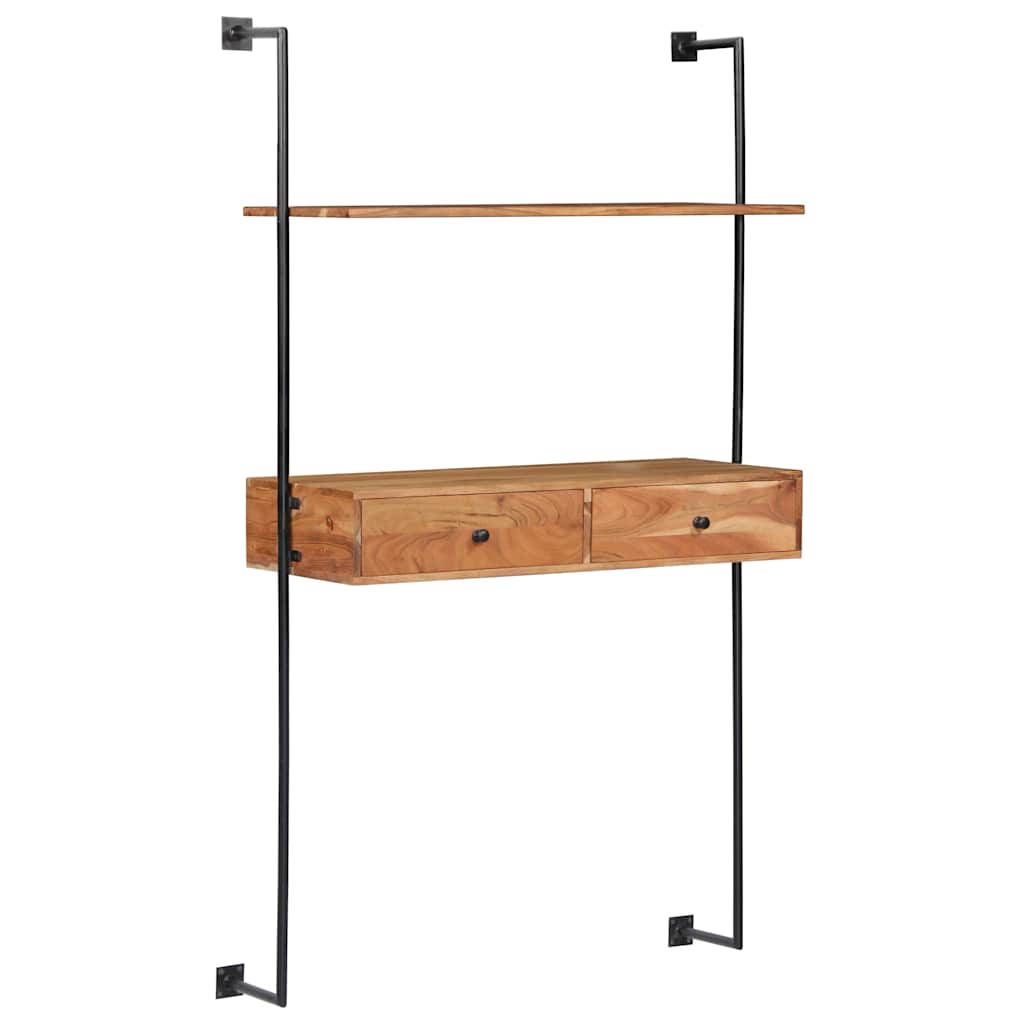 vidaXL Wall Desk | Natural wood grain | Solid acacia wood | Medium | Wall Desk 1