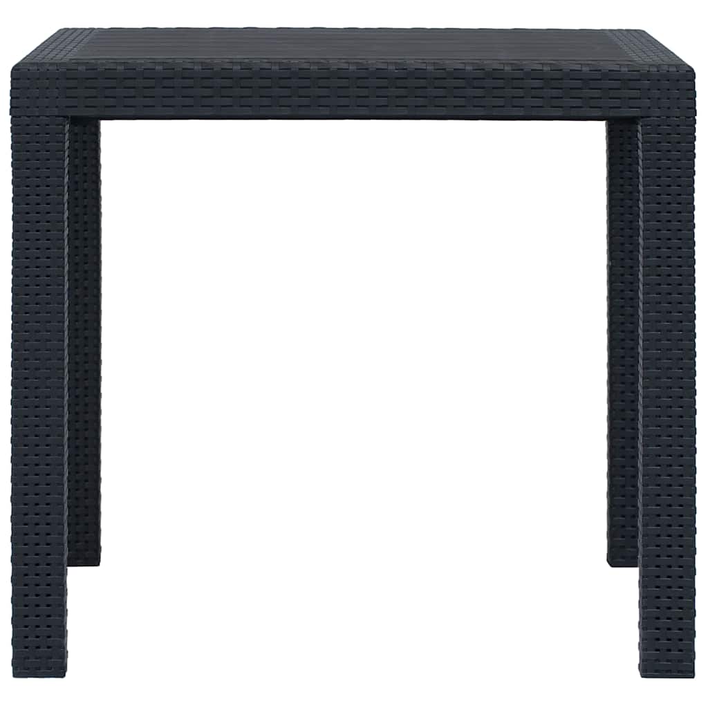 vidaXL Garden Table | Anthracite | Plastic | 79x79x72 cm | Stylish Design 2