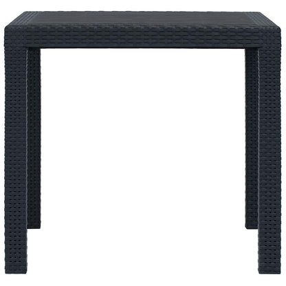 vidaXL Garden Table | Anthracite | Plastic | 79x79x72 cm | Stylish Design 2