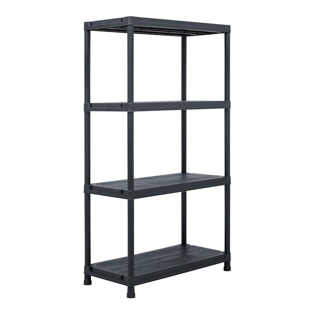 vidaXL Storage Shelf Racks Black Plastic Height 138 cm