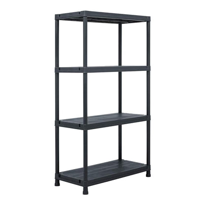 vidaXL Storage Shelf Racks Black Plastic Height 138 cm