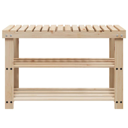 vidaXL 2-in-1 Shoe Rack with Bench Top 2 pcs Solid Wood 4