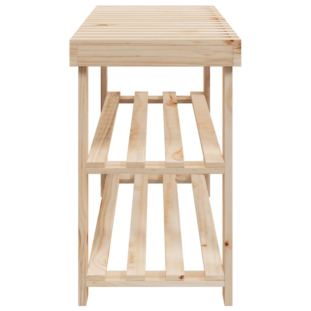 vidaXL 2-in-1 Shoe Rack with Bench Top 2 pcs Solid Wood 5