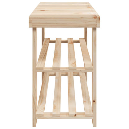 vidaXL 2-in-1 Shoe Rack with Bench Top 2 pcs Solid Wood 5