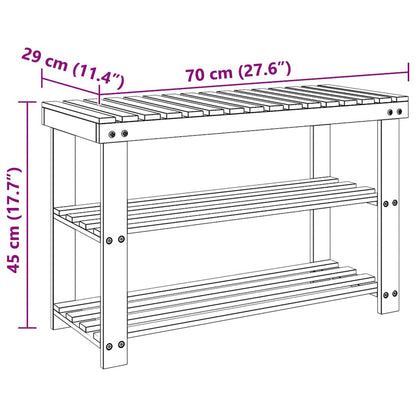 vidaXL 2-in-1 Shoe Rack with Bench Top 2 pcs Solid Wood 6