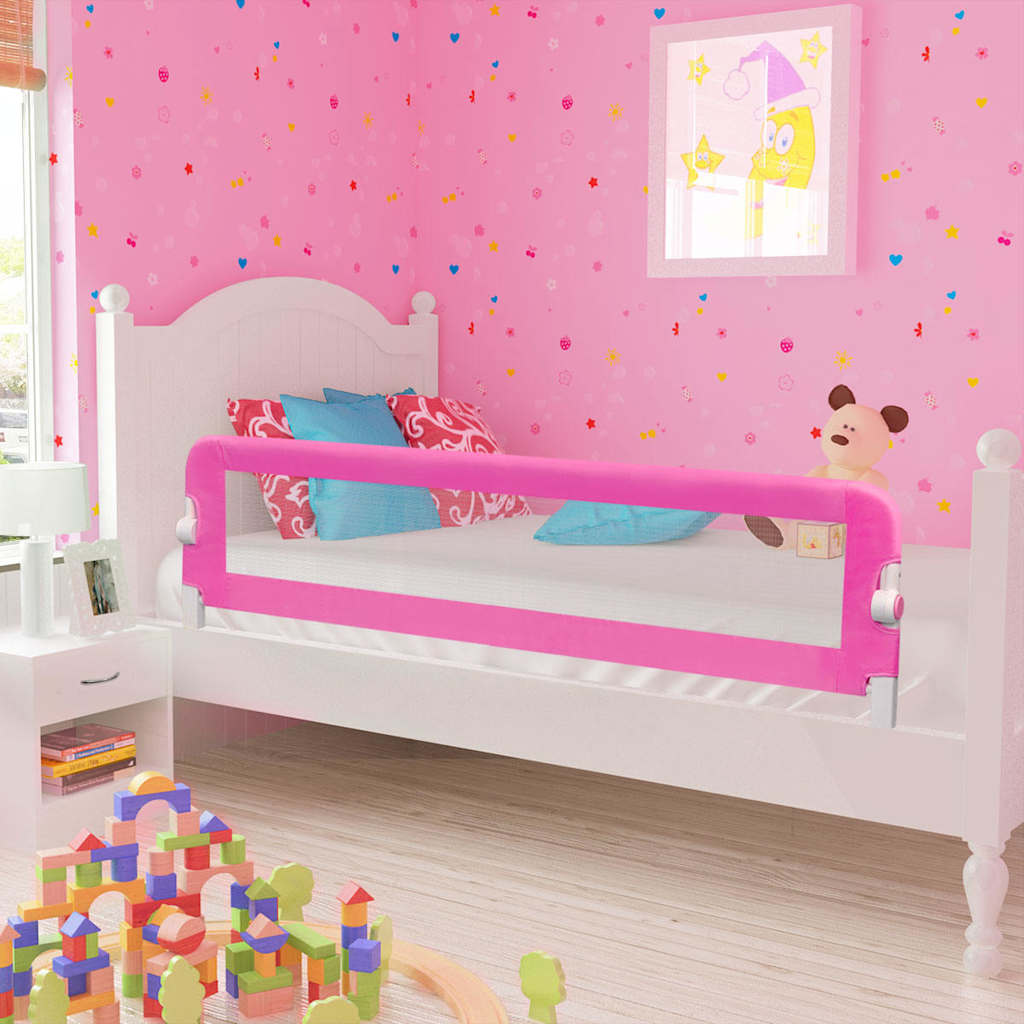 vidaXL Toddler Safety Bed Rail 2 pcs Pink 150x42 cm 1