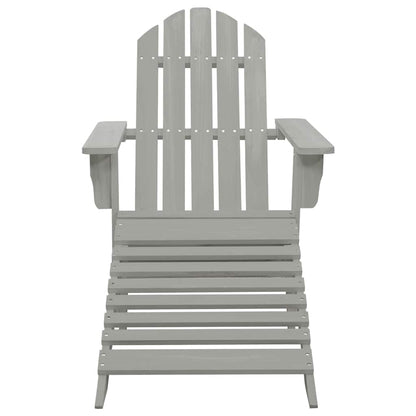 vidaXL Garden Chair with Ottoman Wood Grey 2