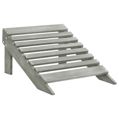 vidaXL Garden Chair with Ottoman Wood Grey 5