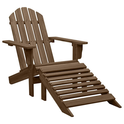 vidaXL Garden Adirondack Chair with Ottoman Solid Fir Wood