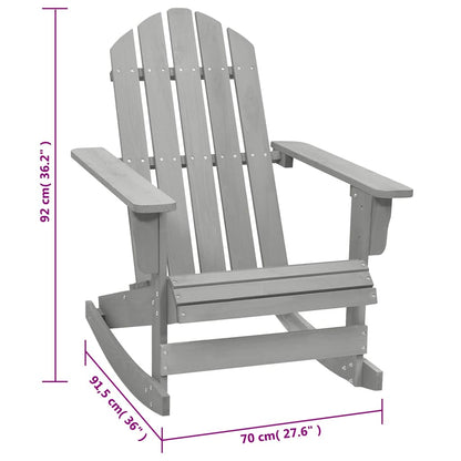vidaXL Garden Rocking Chair Wood Grey 6
