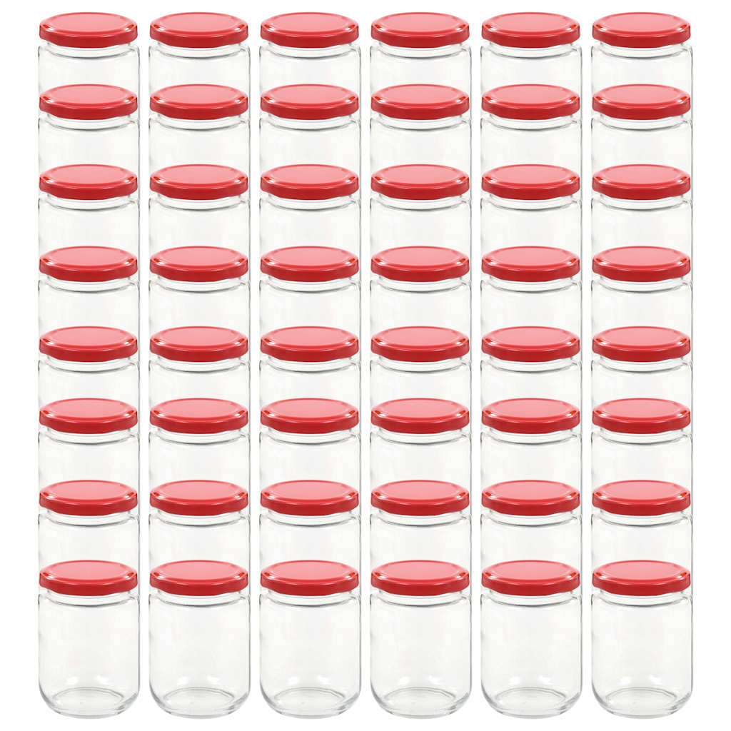 vidaXL Glass Jam Jars with Red Lid 48 pcs 230 ml 2