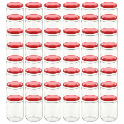 vidaXL Glass Jam Jars with Red Lid 48 pcs 230 ml 2