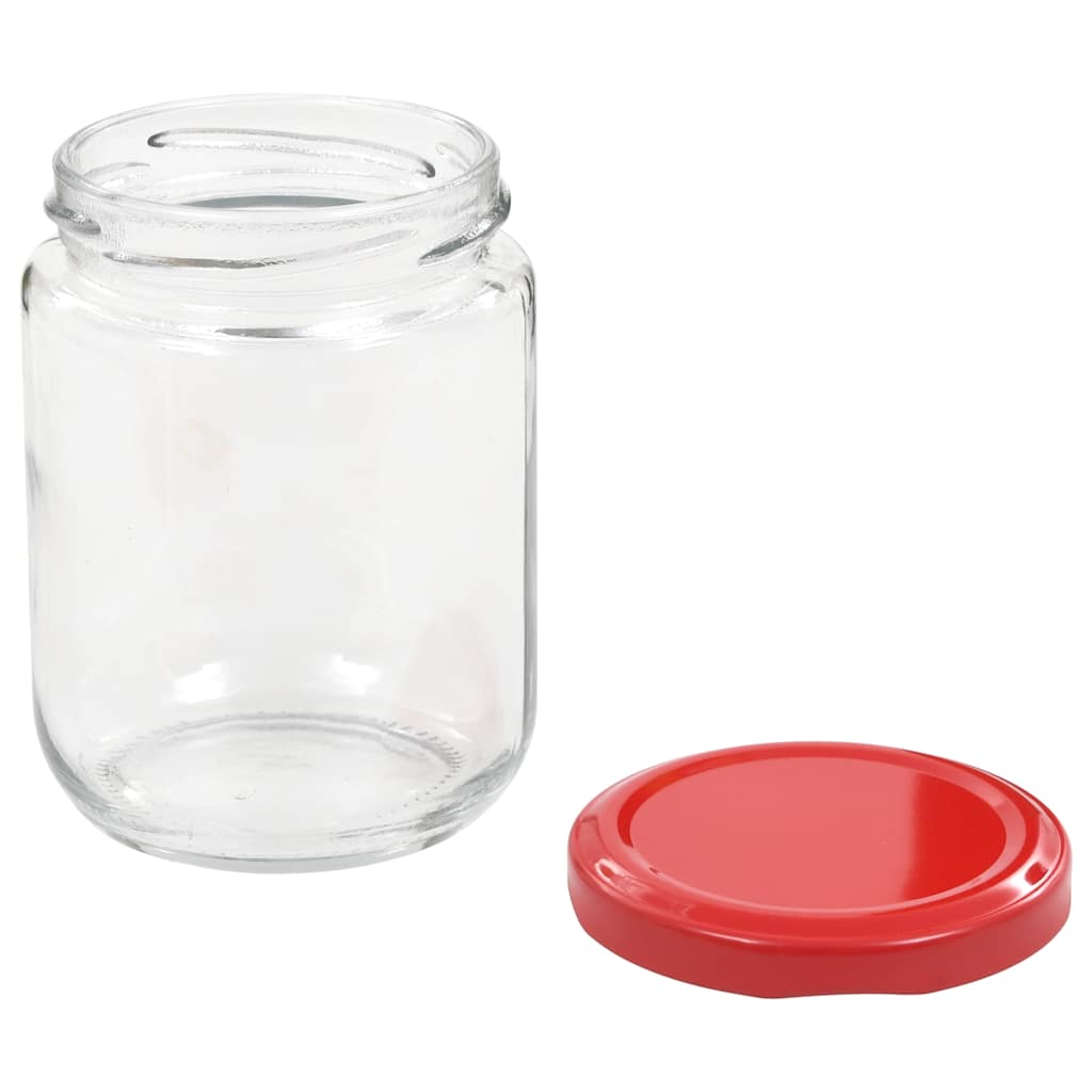 vidaXL Glass Jam Jars with Red Lid 48 pcs 230 ml 5