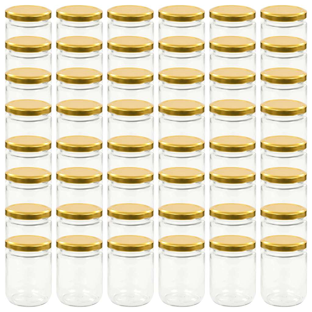 vidaXL Glass Jam Jars with Gold Lid 48 pcs 230 ml 2