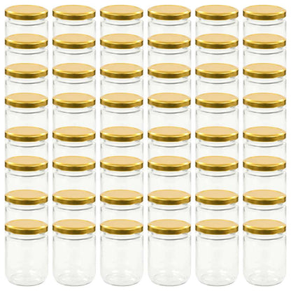 vidaXL Glass Jam Jars with Gold Lid 48 pcs 230 ml 2