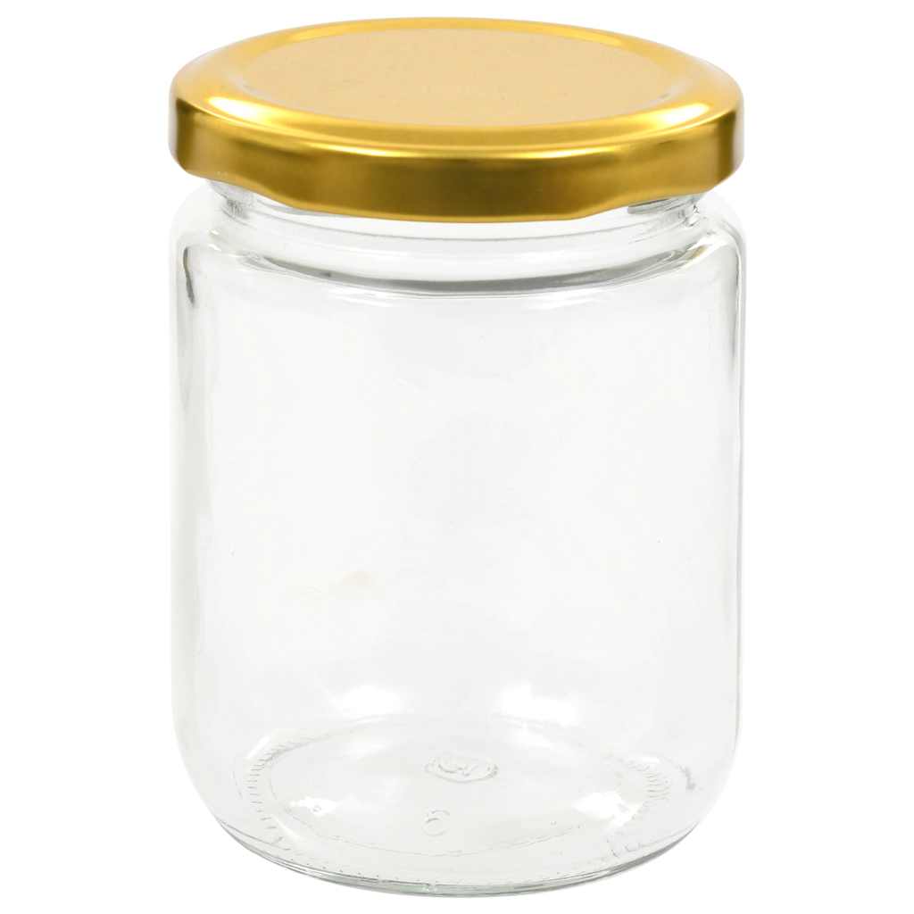 vidaXL Glass Jam Jars with Gold Lid 48 pcs 230 ml 4