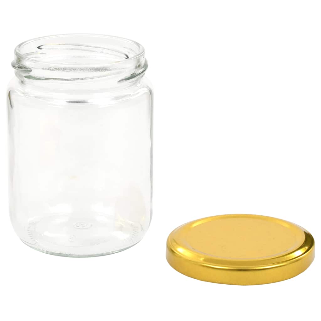 vidaXL Glass Jam Jars with Gold Lid 48 pcs 230 ml 5