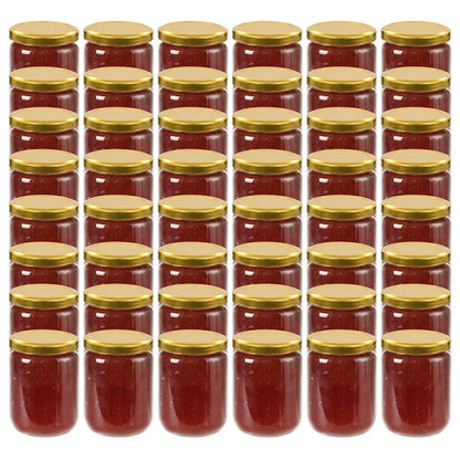vidaXL Glass Jam Jars with Gold Lid 48 pcs 230 ml 1